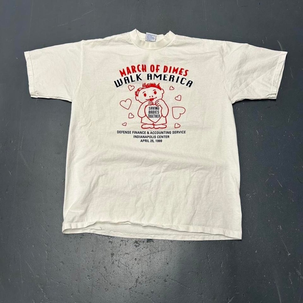 Vintage 90s 1999 March of dimes walk America big print graphic tshirt